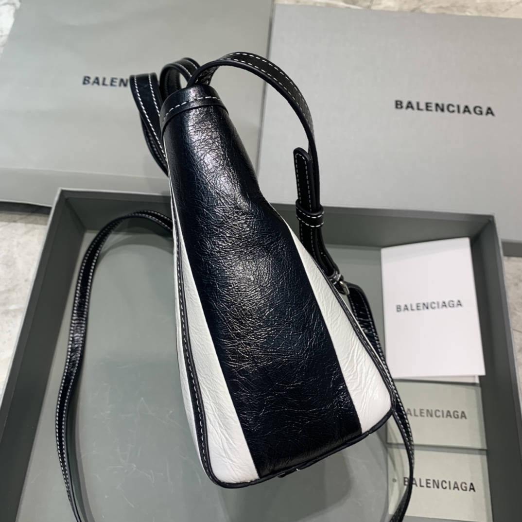 Balenciaga Tote Handbag Shopping Bag Black/White